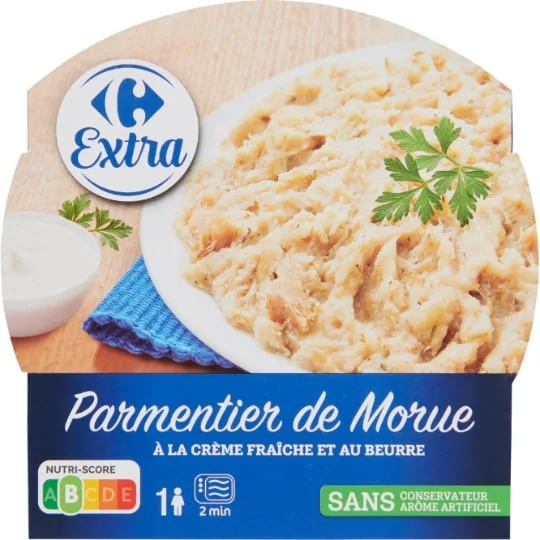 Plat cuisiné parmentier de morue