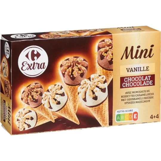 Glaces mini vanille et chocolat