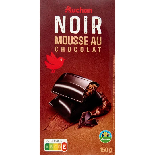 Tablette chocolat noir mousse au chocolat