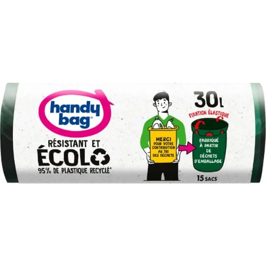 Sac poubelle Fixation élastique - Résistant et Ecolo - 30L
