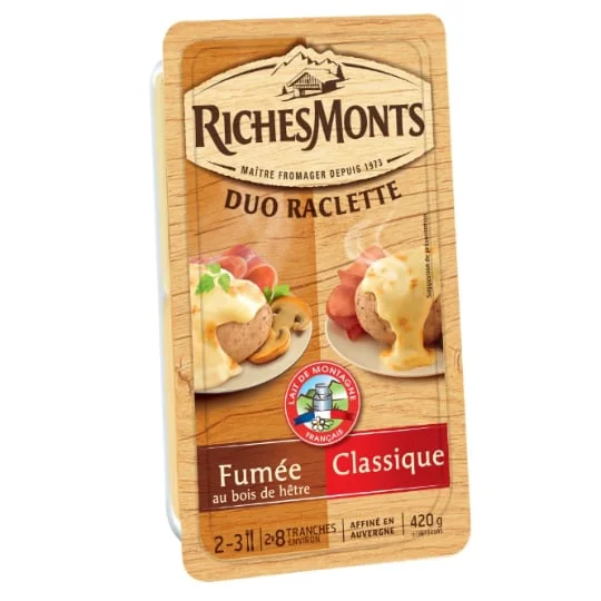 Fromage raclette Tranche duo nature-fumé