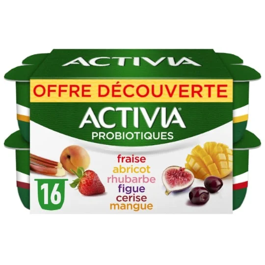 Yaourt aux fruits bifidus fraise abricot rhubarbe figue cerise mangue