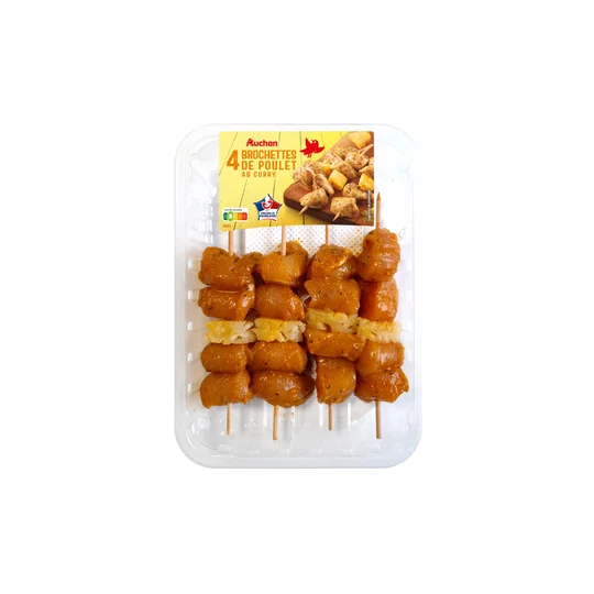 Brochettes de poulet au curry avec ananas