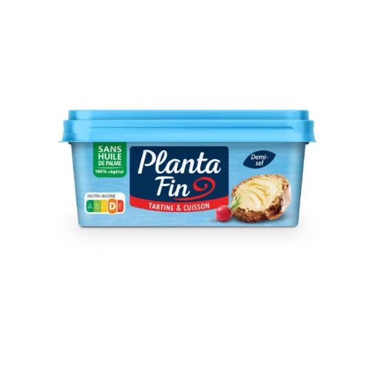 Margarine demi-sel tartine et cuisson sans huile de palme