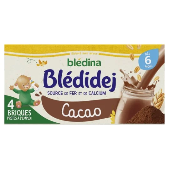 Lait et céréales bébé dès 6 mois saveur cacao