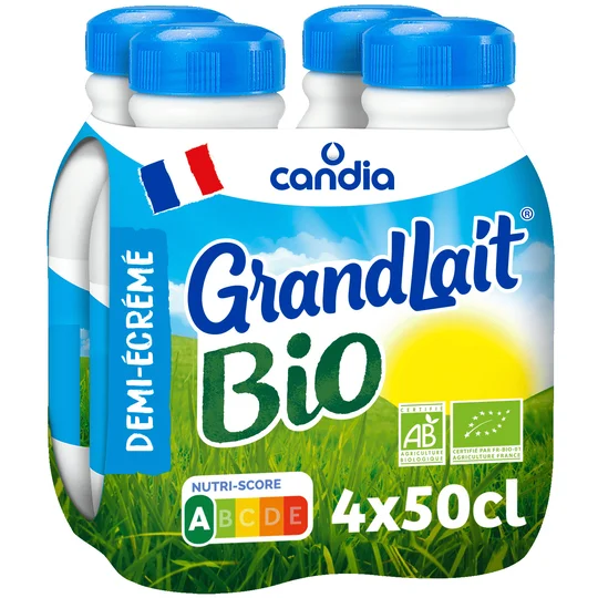 Lait GrandLait Bio Demi-écrémé