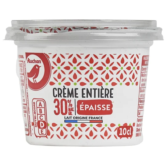Crème fraîche épaisse entière 30% MG