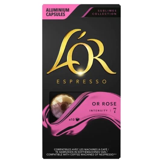 Café capsules Compatibles Nespresso or rose intensité 7