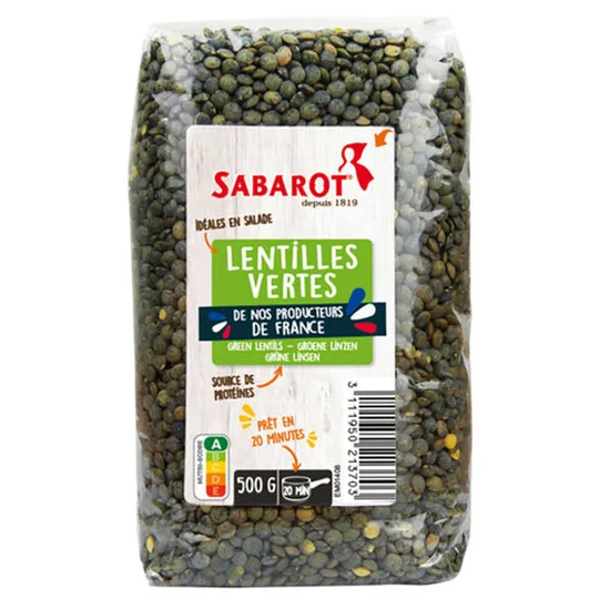 Sabarot Lentilles Vertes en Paquet