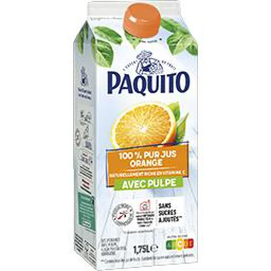 100% pur jus orange avec pulpe