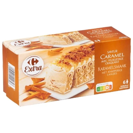 Dessert glacé saveur caramel