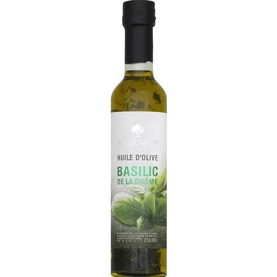 Huile d'olive basilic de la Drôme