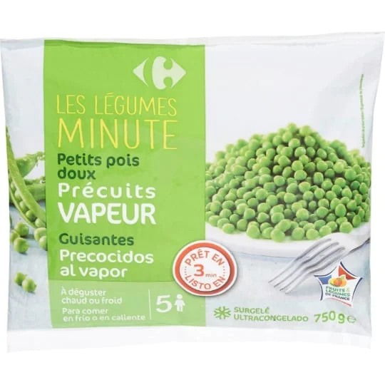 Petits pois doux précuits vapeur
