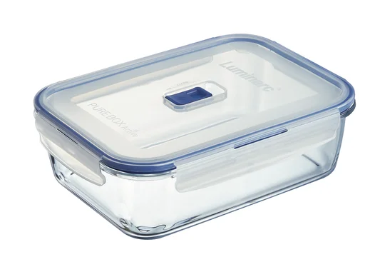 Boîte en en verre rectangulaire, 197cl, 4 clips