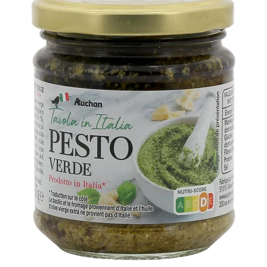 Sauce pesto verde au basilic en bocal