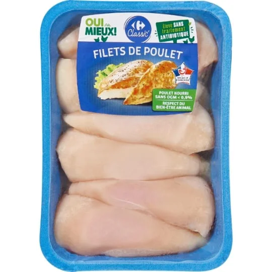 Filets de poulet blanc