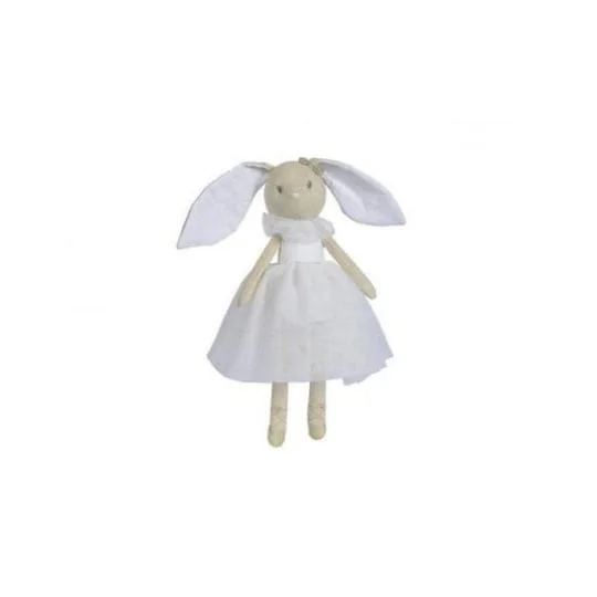 Personnage En Peluche Ballerine Lapin Robe Blanche 33 Cm