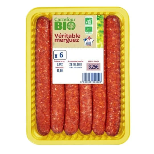 Merguez au boeuf bio