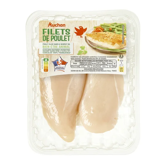 Filets de poulet blanc
