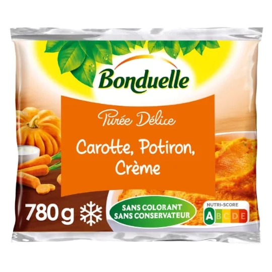Purée délice aux carottes, potiron et crème