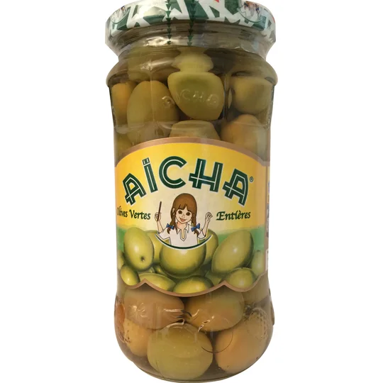 Olives vertes entières en bocal