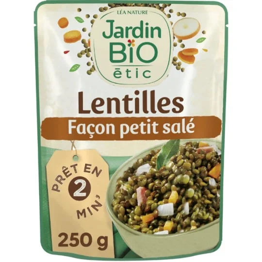 Plat cuisiné lentilles façon petit salé Bio