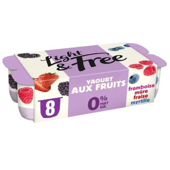 Yaourt aux fruits rouges allégé 0% MG