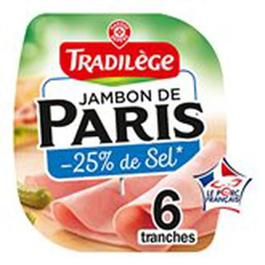 Jambon de Paris -25% de sel - 6 tranches