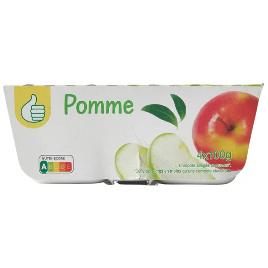 Coupelle de pomme allégée en sucres