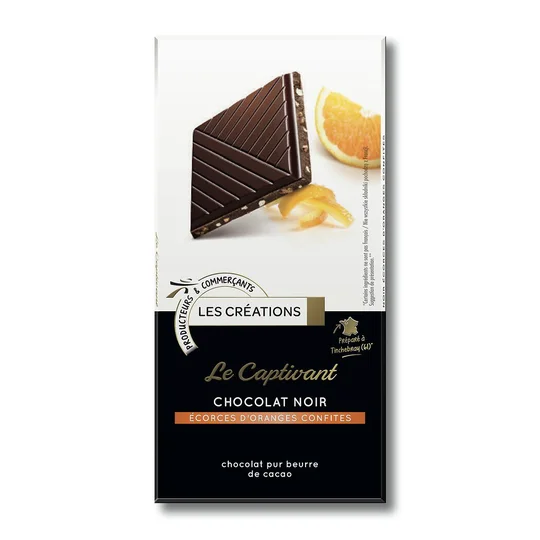 Le Captivant chocolat noir écorces d'oranges confites