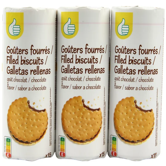 Goûters fourrés ronds au chocolat