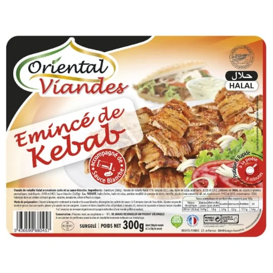 Plats cuisinés halal kebab/sauce blanche