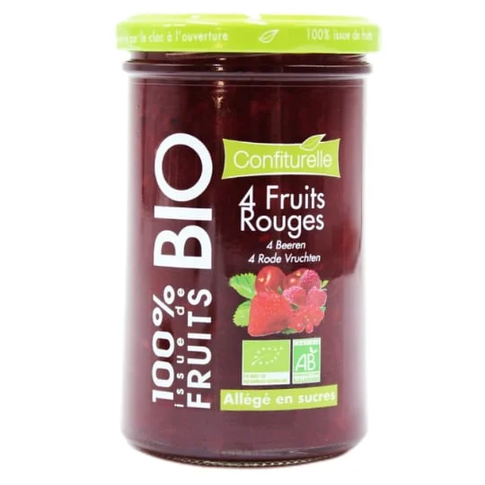 Confiture 4 fruits rouges Bio