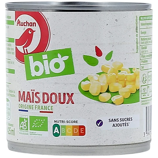 Mais doux en grains sans sucres ajoutés