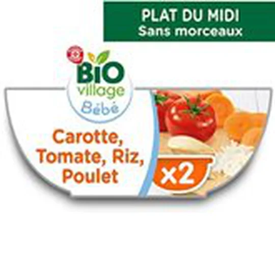 Bol carotte tomates Riz poulet - 6 mois