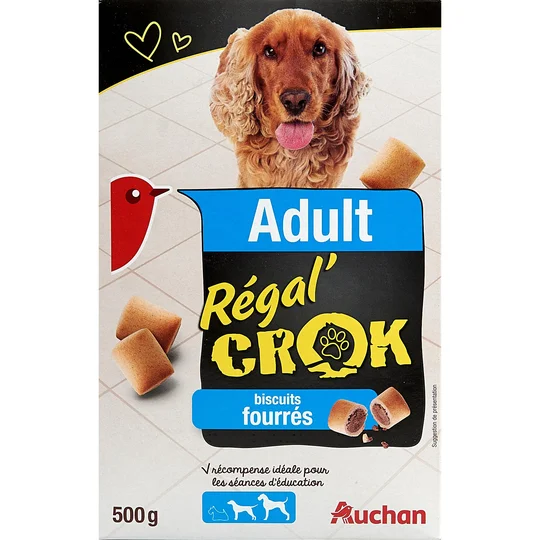 Adult friandises régal'crok biscuits fourrés pour chien