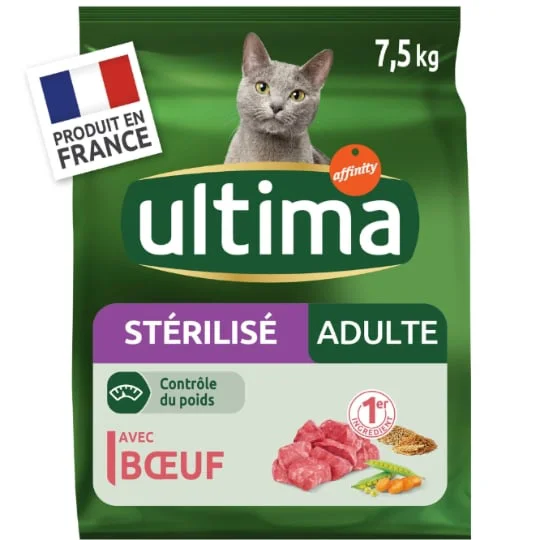 Croquettes pour chat stérilisés au boeuf