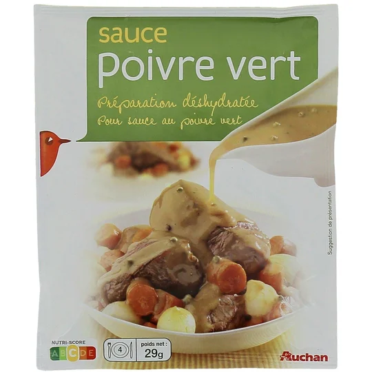 Sauce poivre vert déshydratée en sachet