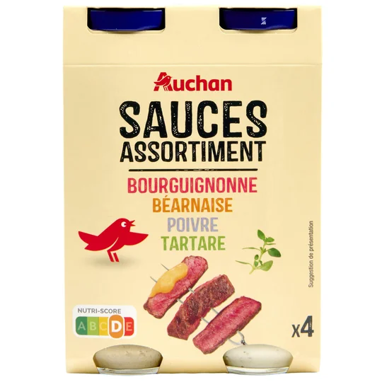 Assortiment sauces bourguignonne béarnaise poivre tartare