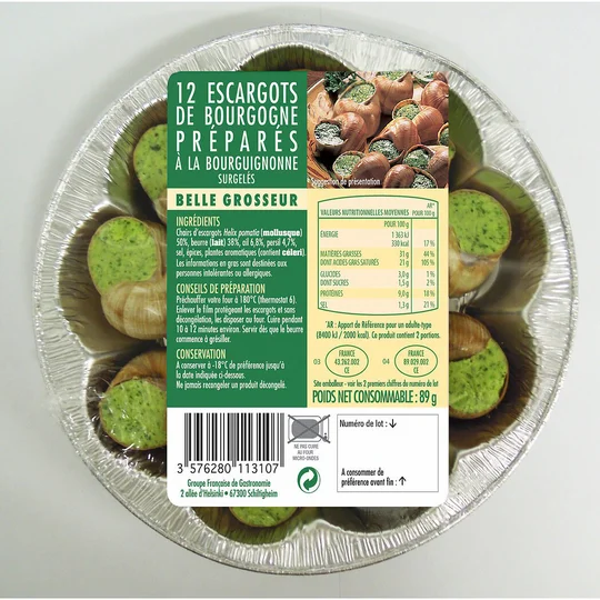 Escargots de Bourgogne préparés