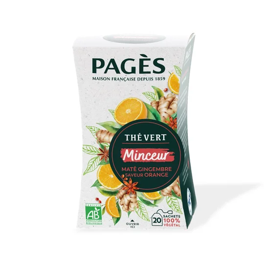 Minceur thé vert bio maté gingembre saveur orange