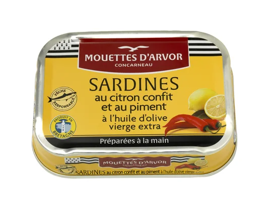 Sardines au citron confit et au piment