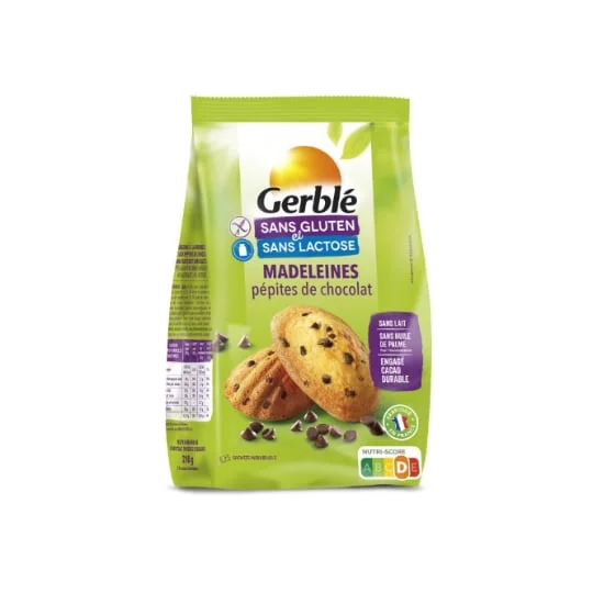 Madeleine pépites de chocolat sans gluten