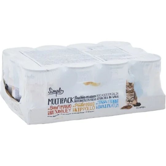 Pâtée pour chats boeuf/poulet/thon