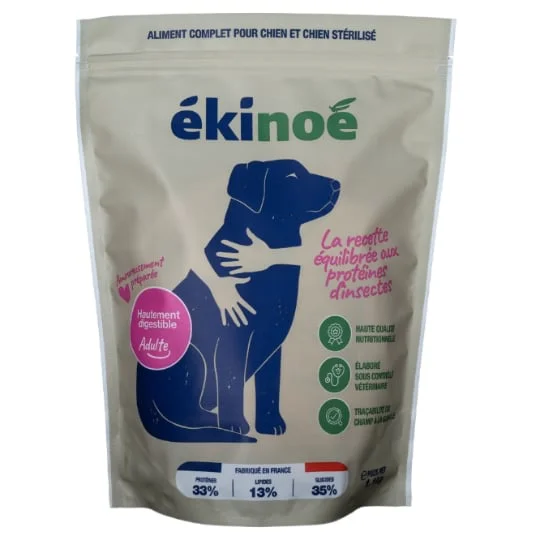 Croquettes pour chien à base de protéines d'insectes