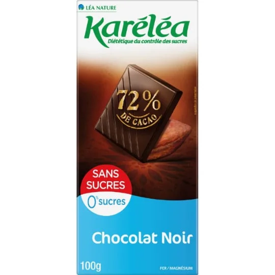 Chocolat noir 72% sans sucres