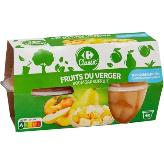 Fruits au sirop fruits s/sucres ajoutés