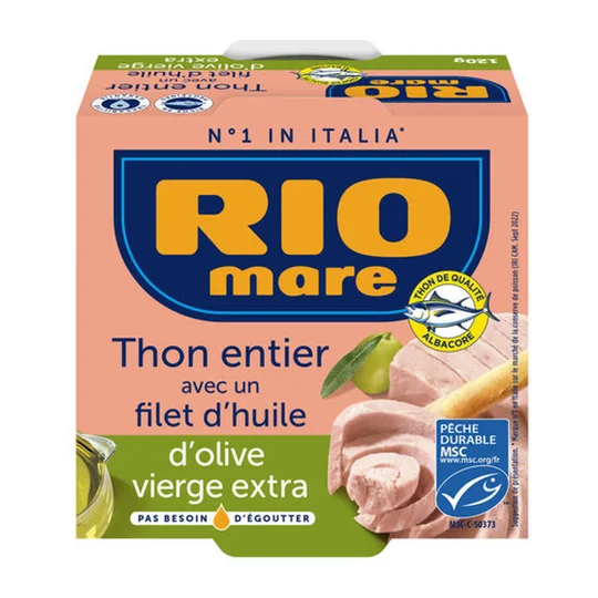 Thon entier MSC avec un filet d'huile d'olive vierge extra