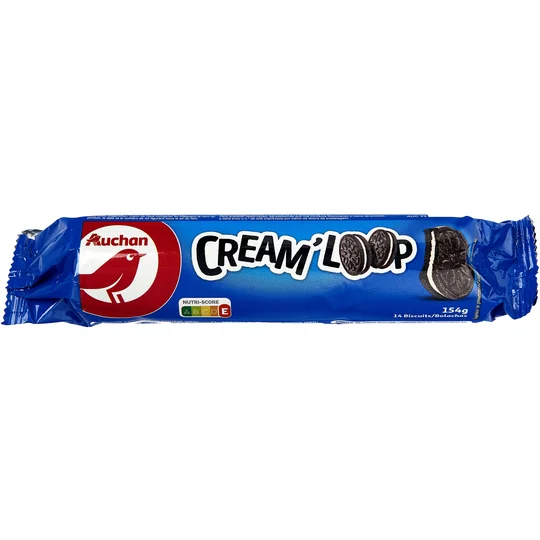 Cream loop biscuits fourrés