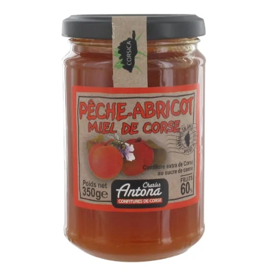 Confiture pêche abricot miel